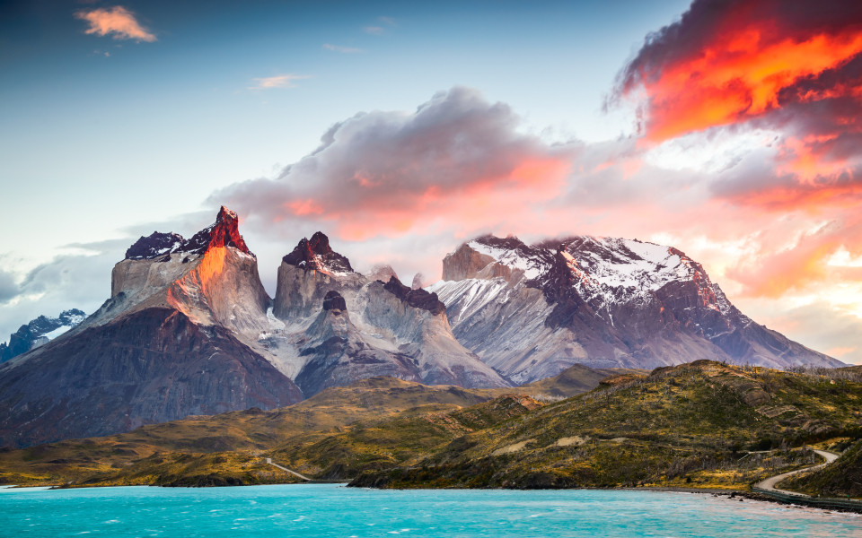 Blick auf den Torres del Paine in Patagonien, Chile